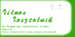 vilmos kosztolnik business card